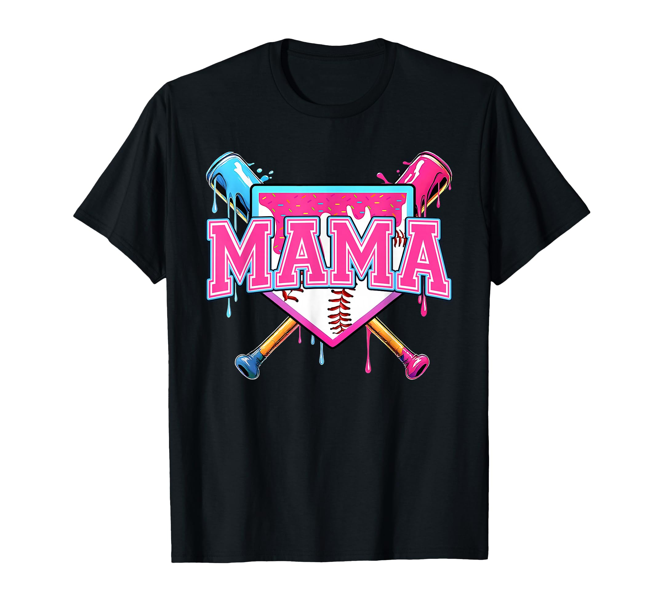 Baseball Drip Mom Ice Cream Drip Mama T-Shirt - Unique Graphic Men Women - T-Shirt, Sweatshirt, Hoodie