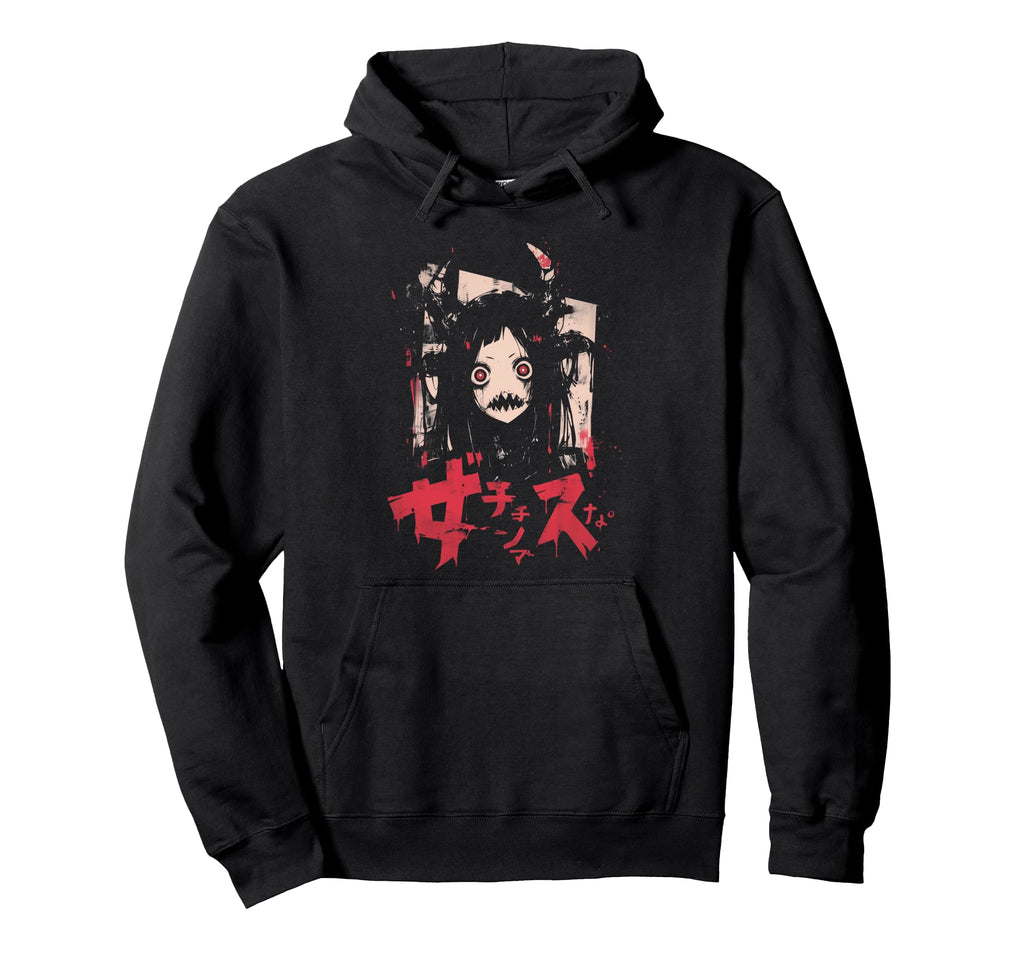 Goth Grunge Demon Anime Waifu Horror Alt Hoodie - Minimalist Print Unisex - T-Shirt, Sweatshirt, Hoodie