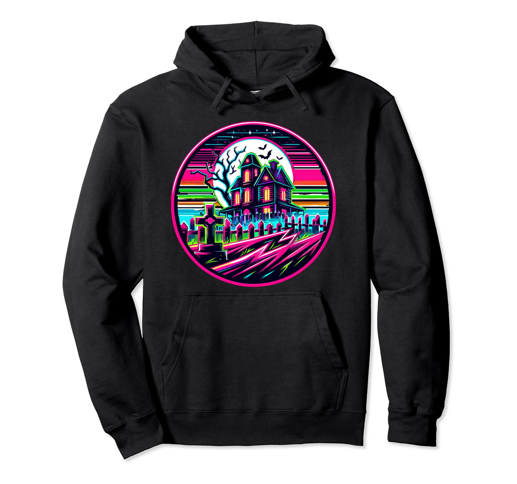 Neon Nightmare 80S Horror Haunt Hoodie - Fun Novelty Design Men Women - T-Shirt, Sweatshirt, Hoodie