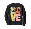 Love Peace Sign 60S 70S Costume Sweatshirt - Aesthetic Graphic Men Women - T-Shirt, Sweatshirt, Hoodie