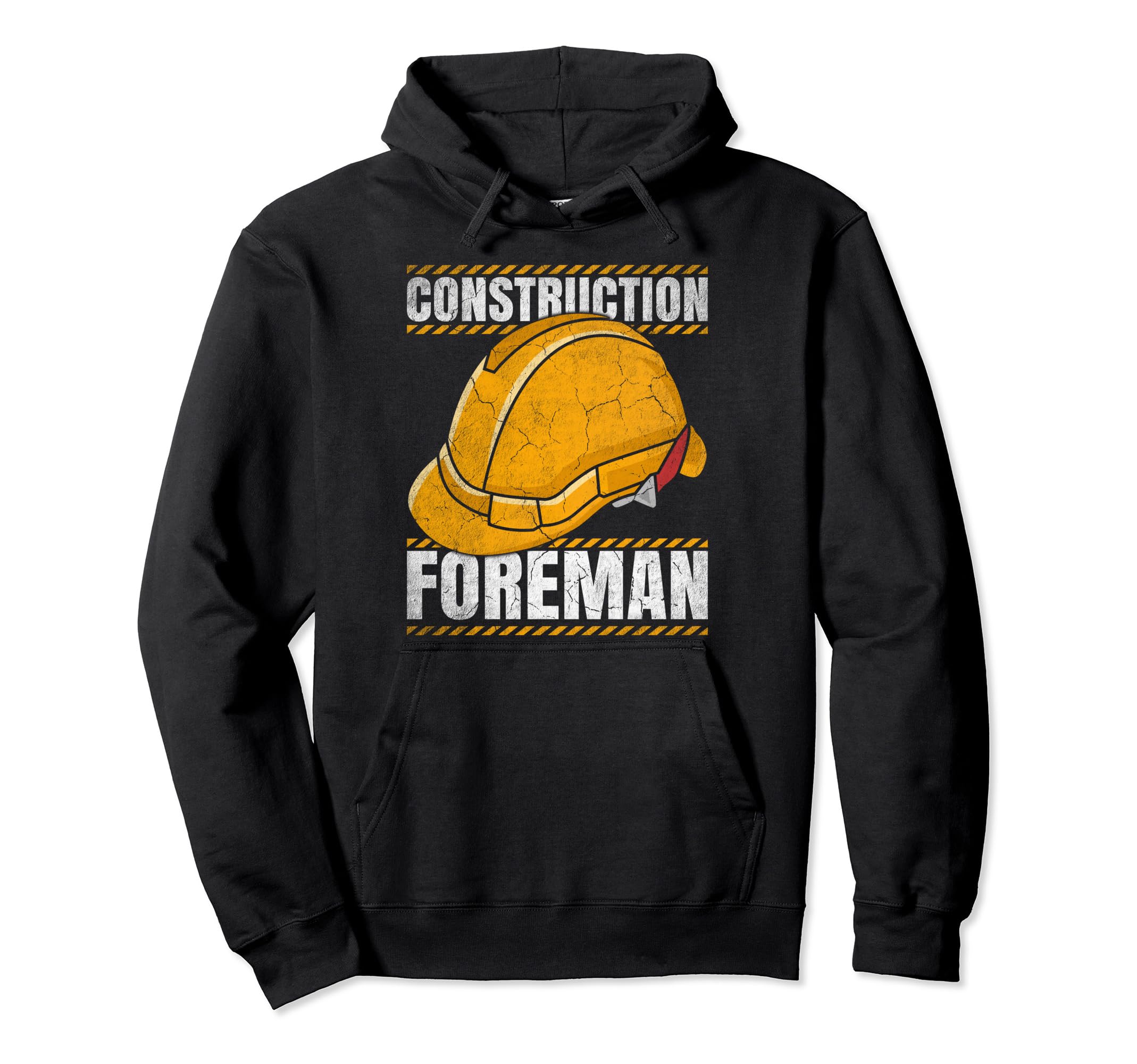 Construction Hat Distressed Hoodie - Minimalist Print for Adults - T-Shirt, Sweatshirt, Hoodie