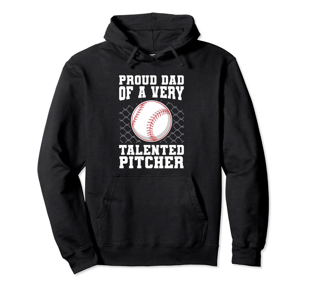 Baseball Dad Baseball Pitcher Hoodie - Graphic Print Men Women - T-Shirt, Sweatshirt, Hoodie