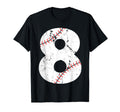 Number 8 Baseball Distressed Team T-Shirt - Casual Everyday Wear for Adults - T-Shirt, Sweatshirt, Hoodie