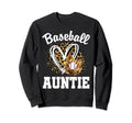 Baseball Auntie Leopard Heart Sweatshirt - Casual Everyday Wear Unisex - T-Shirt, Sweatshirt, Hoodie