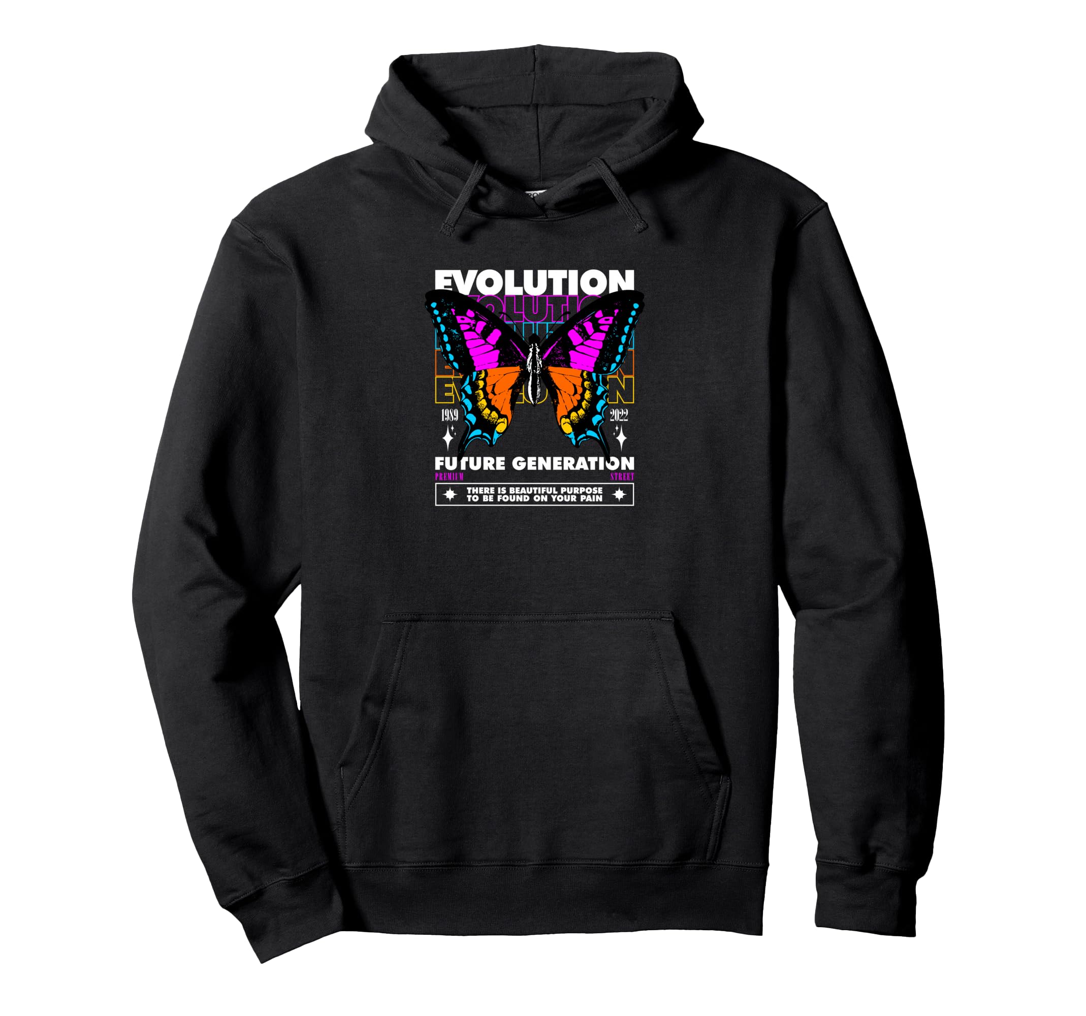 Butterfly Evolution Y2K Grunge Aesthetic Hoodie - Minimalist Print Unisex - T-Shirt, Sweatshirt, Hoodie
