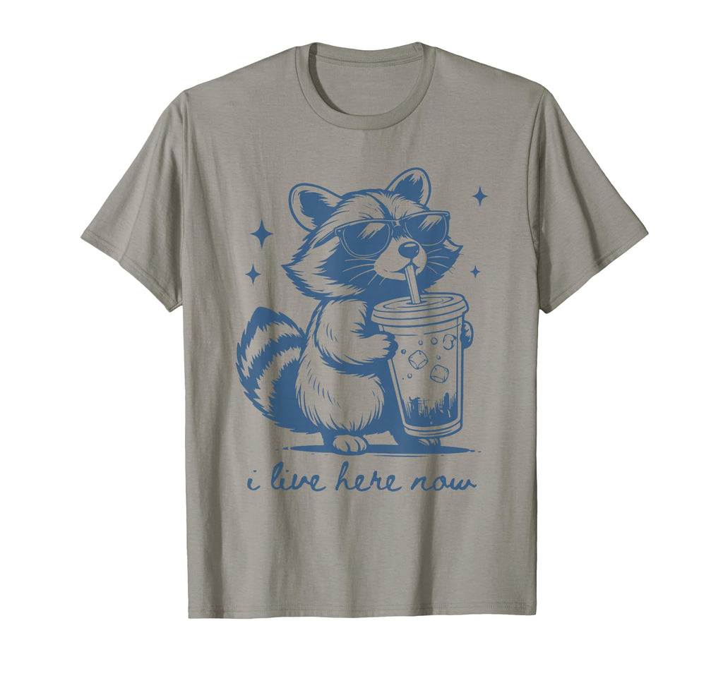 Funny Raccoon I Live Here Now Baseball T-Shirt - Graphic Print for Adults - T-Shirt, Sweatshirt, Hoodie