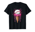 Baseball Drip Ice Cream Cone Drip T-Shirt - Fun Novelty Design Men Women - T-Shirt, Sweatshirt, Hoodie