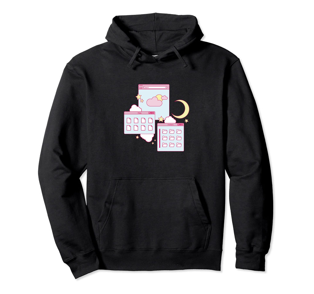 Vaporwave Aesthetic Japanese Kawaii Hoodie - Minimalist Print for Adults - T-Shirt, Sweatshirt, Hoodie