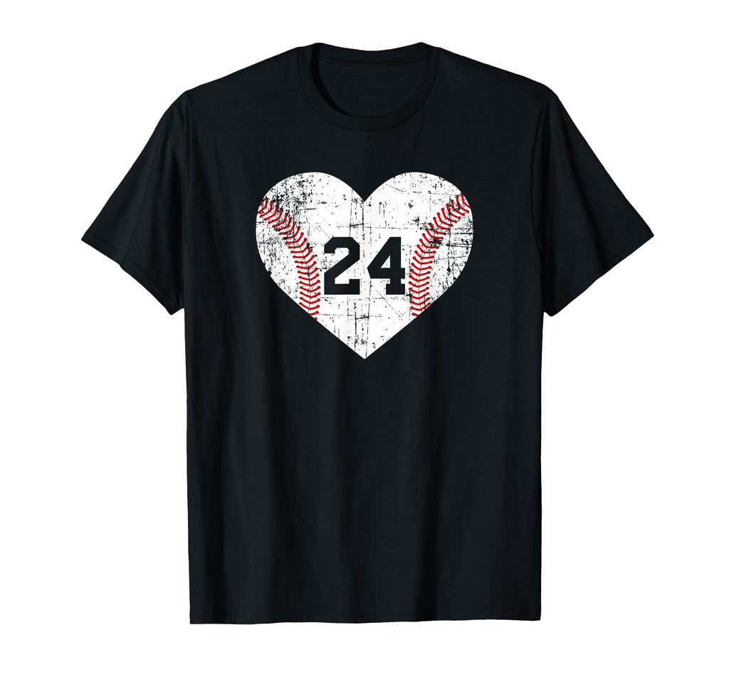 Baseball 24 Jersey Number T-Shirt - Unique Graphic Unisex - T-Shirt, Sweatshirt, Hoodie