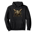 Camo Baseball Crossed Bats Grunge Sports Hoodie - Graphic Print Unisex - T-Shirt, Sweatshirt, Hoodie