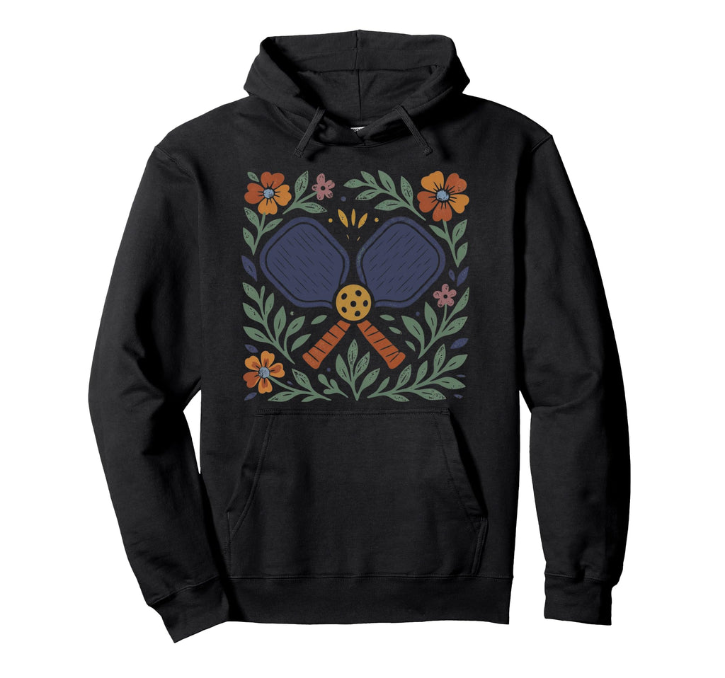 Boho Folk Art Pickleball Pickleballer Hoodie - Aesthetic Graphic Men Women - T-Shirt, Sweatshirt, Hoodie
