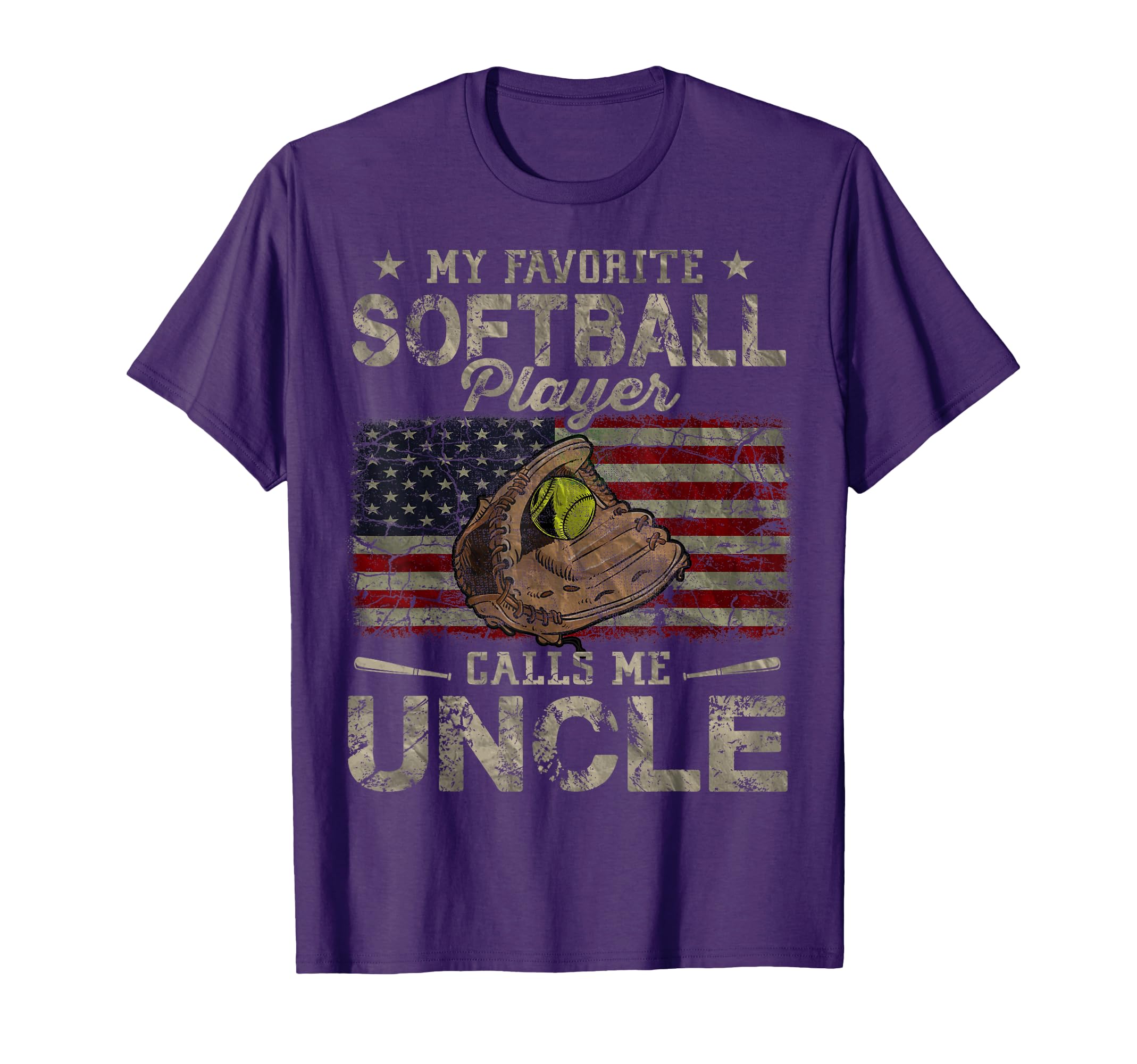 My Favorite Softball Player Calls Me Uncle T-Shirt - Graphic Print Unisex - T-Shirt, Sweatshirt, Hoodie