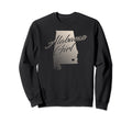 Alabama Distressed State Outline Sweatshirt - Custom Art Print Unisex - T-Shirt, Sweatshirt, Hoodie