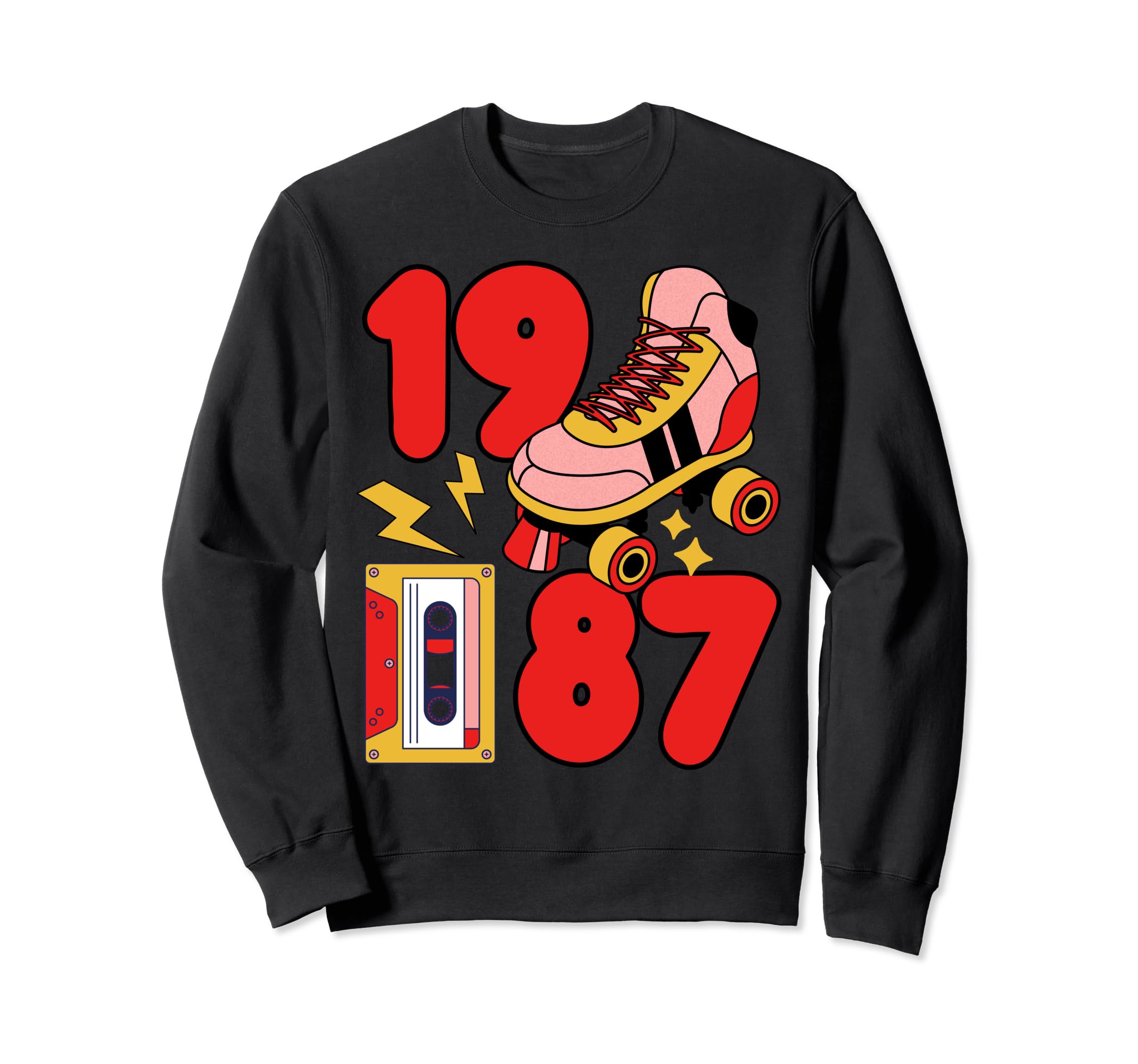 80S Vibes Mixed Tapes Roller Skates Sweatshirt - Custom Art Print Unisex - T-Shirt, Sweatshirt, Hoodie