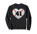 Baseball Number 41 Distressed Sweatshirt - Custom Art Print Men Women - T-Shirt, Sweatshirt, Hoodie