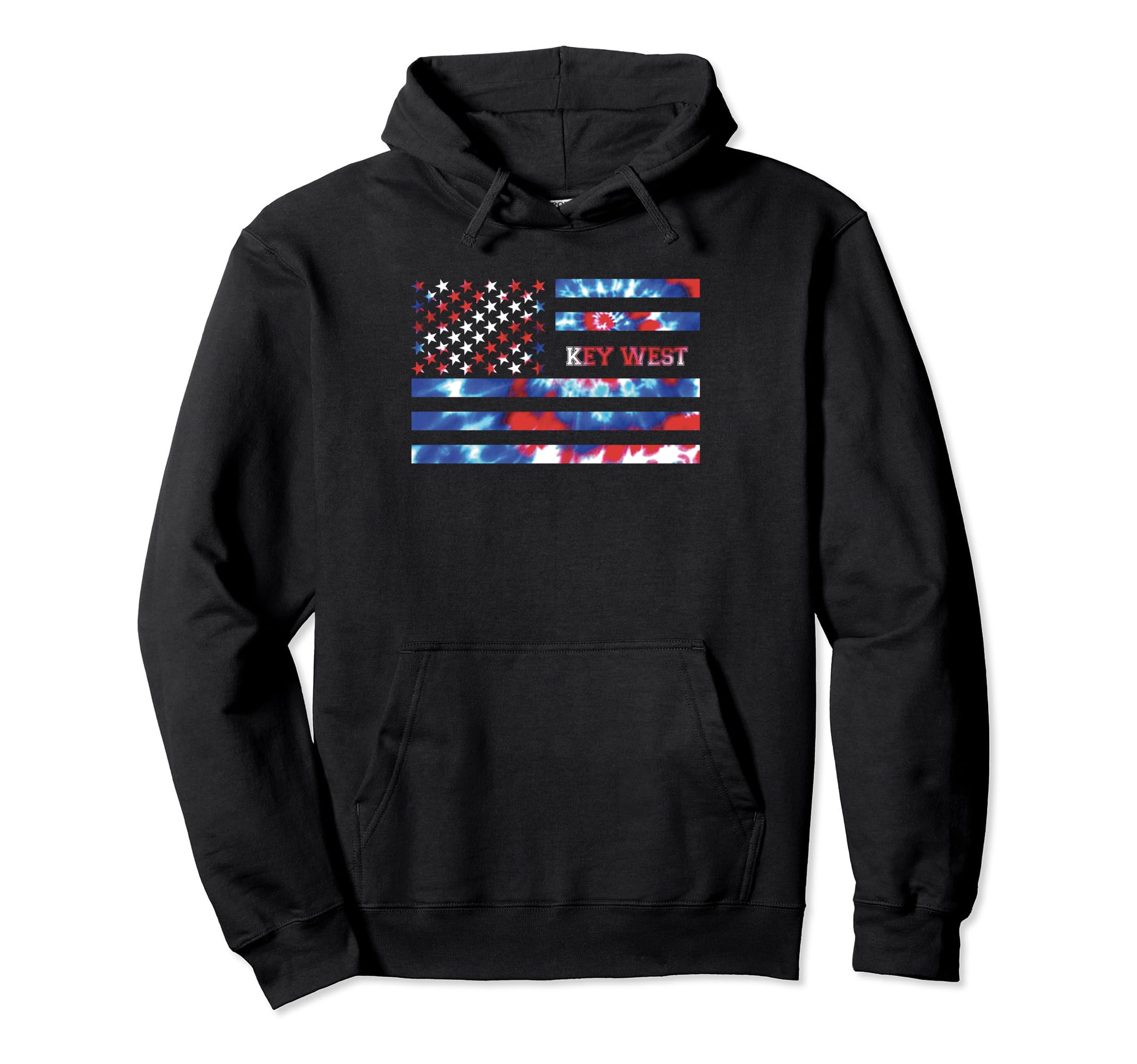 Key West Tie Dye Red White Blue Hoodie - Minimalist Print for Adults - T-Shirt, Sweatshirt, Hoodie