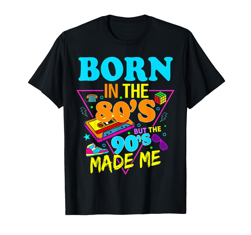 Born 80S But 90S Made Me Cassette Tape T-Shirt - Graphic Print for Adults - T-Shirt, Sweatshirt, Hoodie
