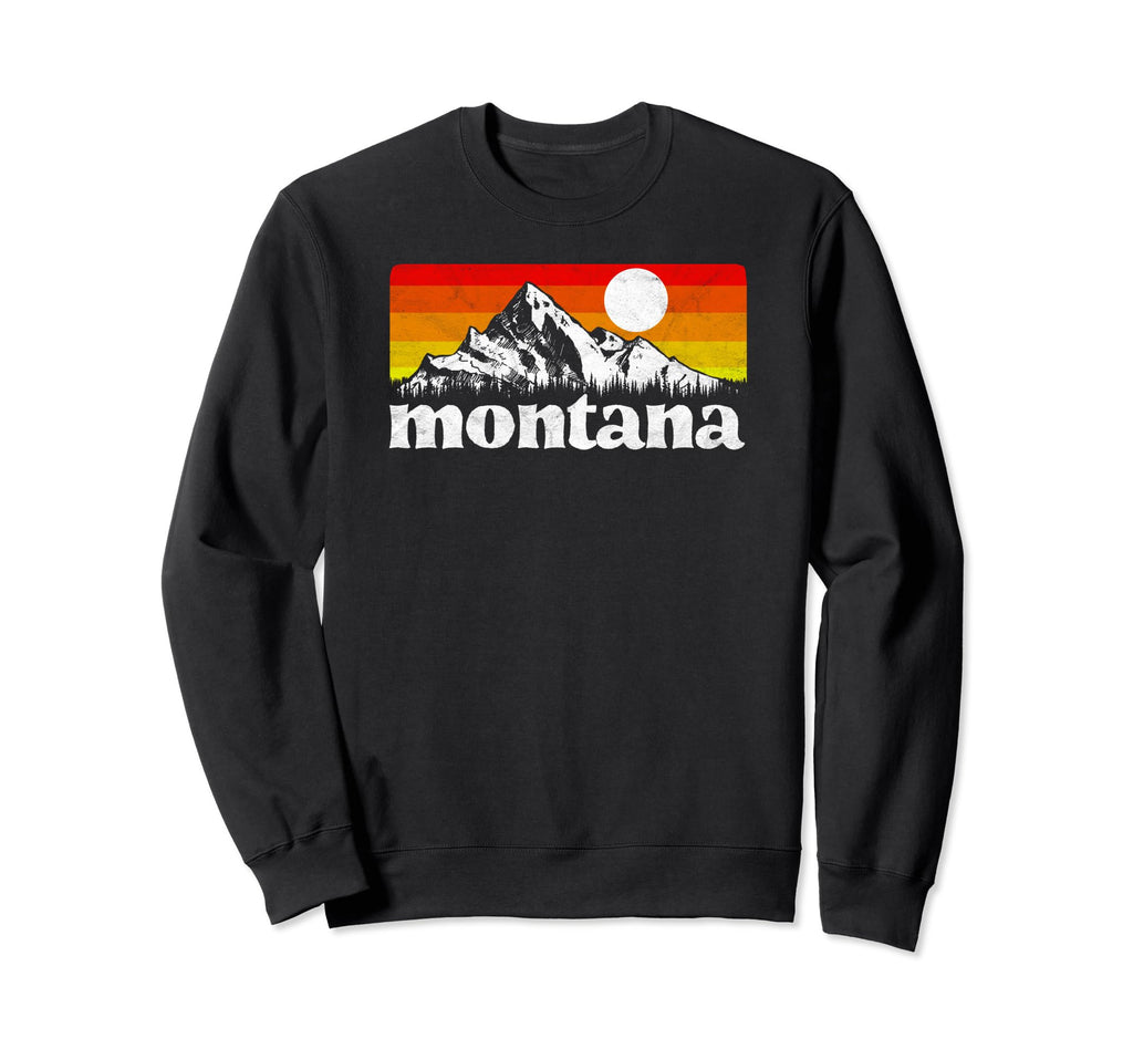 State Montana Distressed Sweatshirt - Minimalist Print Men Women - T-Shirt, Sweatshirt, Hoodie