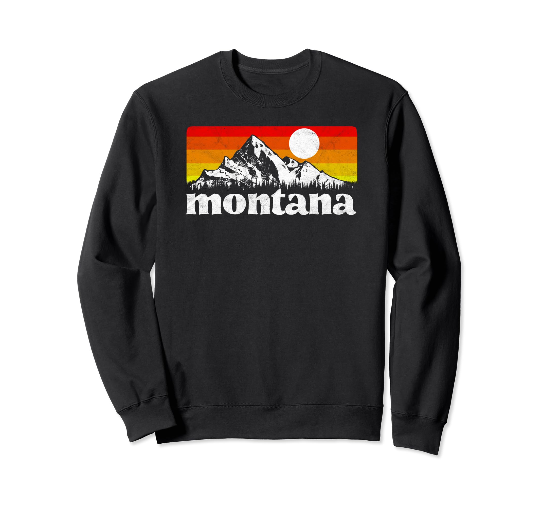State Montana Distressed Sweatshirt - Minimalist Print Men Women - T-Shirt, Sweatshirt, Hoodie