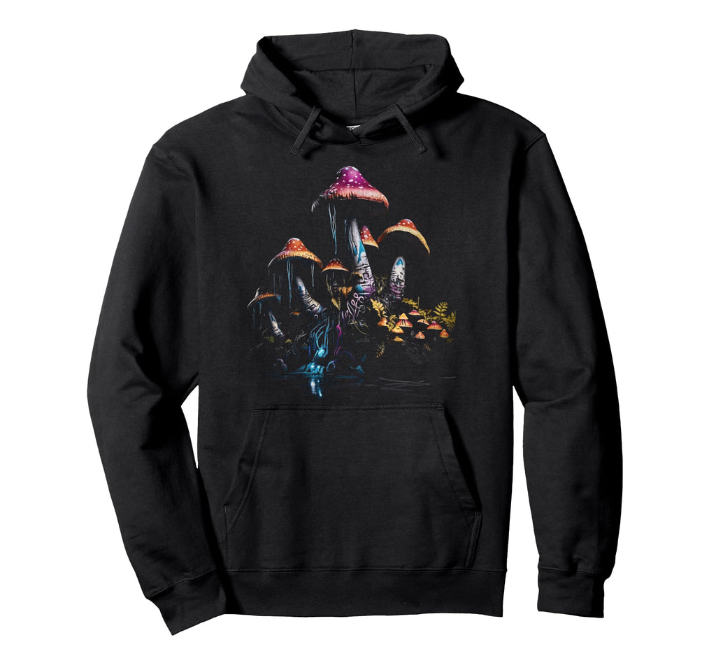 90S Grunge Mushroom Art Aesthetic Hoodie - Casual Everyday Wear for Adults - T-Shirt, Sweatshirt, Hoodie