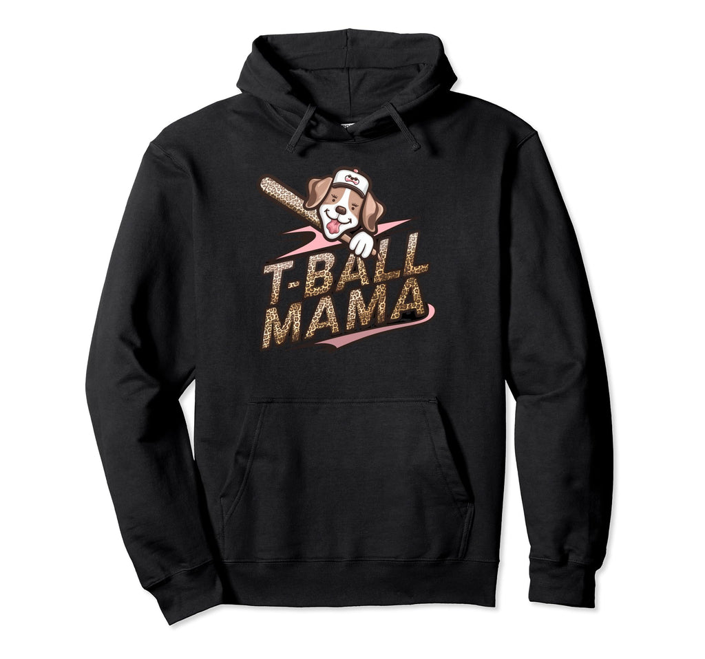 Teeball Mom Leopard T Ball Mom Mothers Hoodie - Minimalist Print Unisex - T-Shirt, Sweatshirt, Hoodie