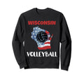 Wisconsin Volleyball Distressed Sweatshirt - Unique Graphic Unisex - T-Shirt, Sweatshirt, Hoodie