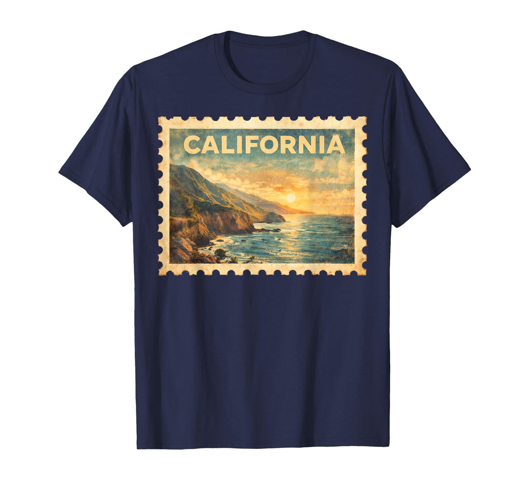 California Travel Stamp Art T-Shirt - Graphic Print for Adults - T-Shirt, Sweatshirt, Hoodie