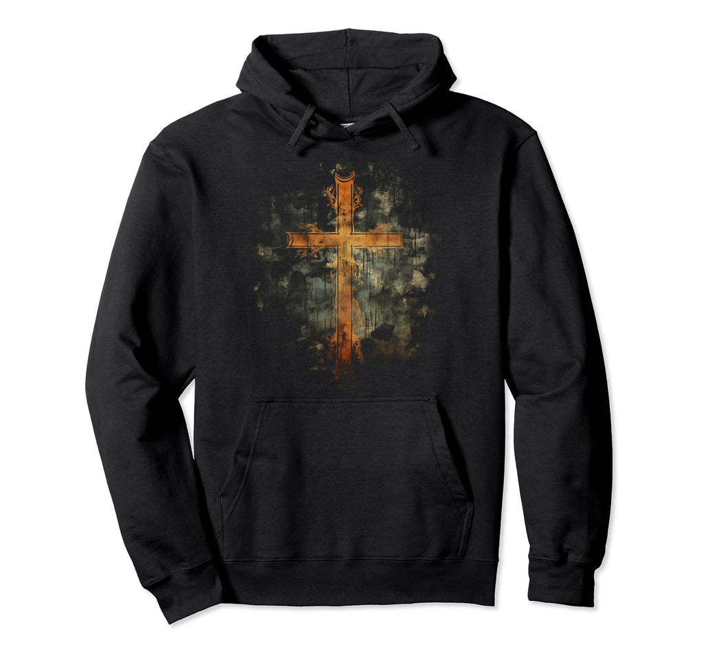Cross Distressed 90S Goth Grunge Vibes 3 Hoodie - Graphic Print Unisex - T-Shirt, Sweatshirt, Hoodie