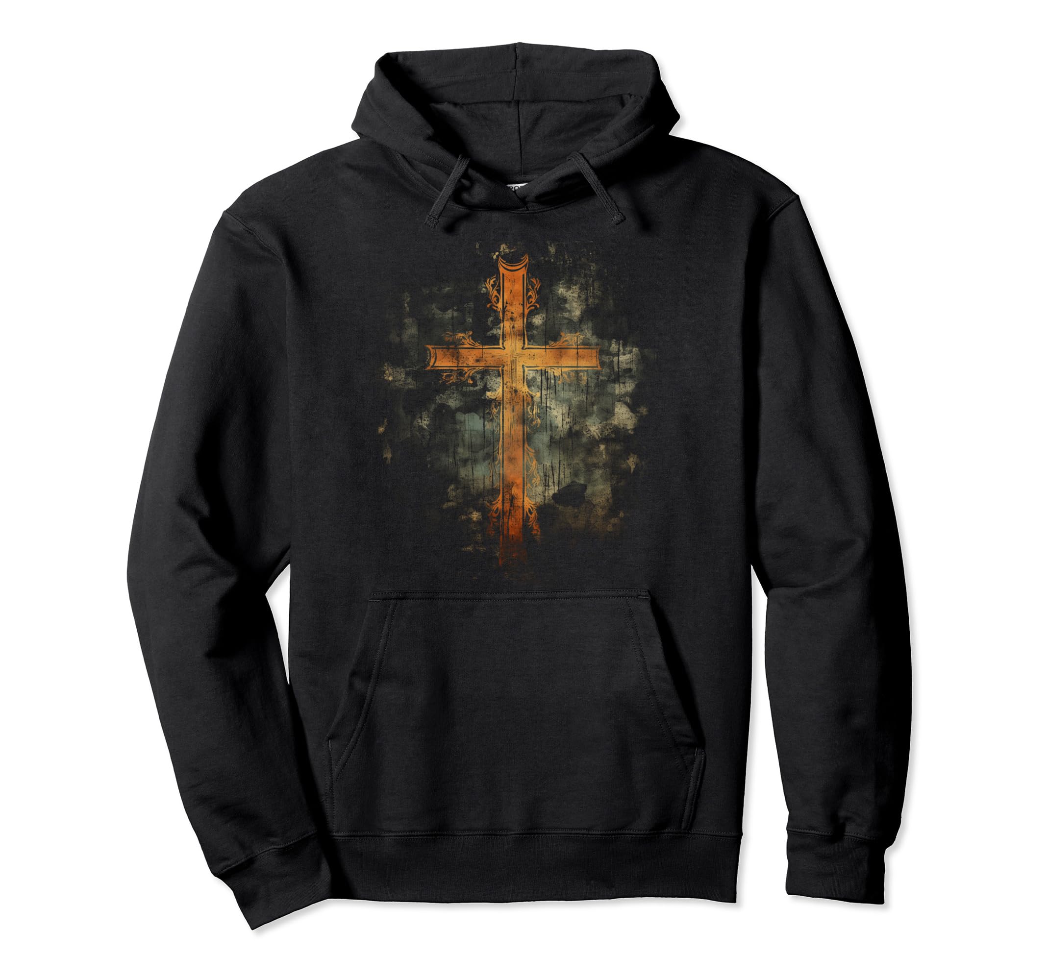 Cross Distressed 90S Goth Grunge Vibes 3 Hoodie - Graphic Print Unisex - T-Shirt, Sweatshirt, Hoodie