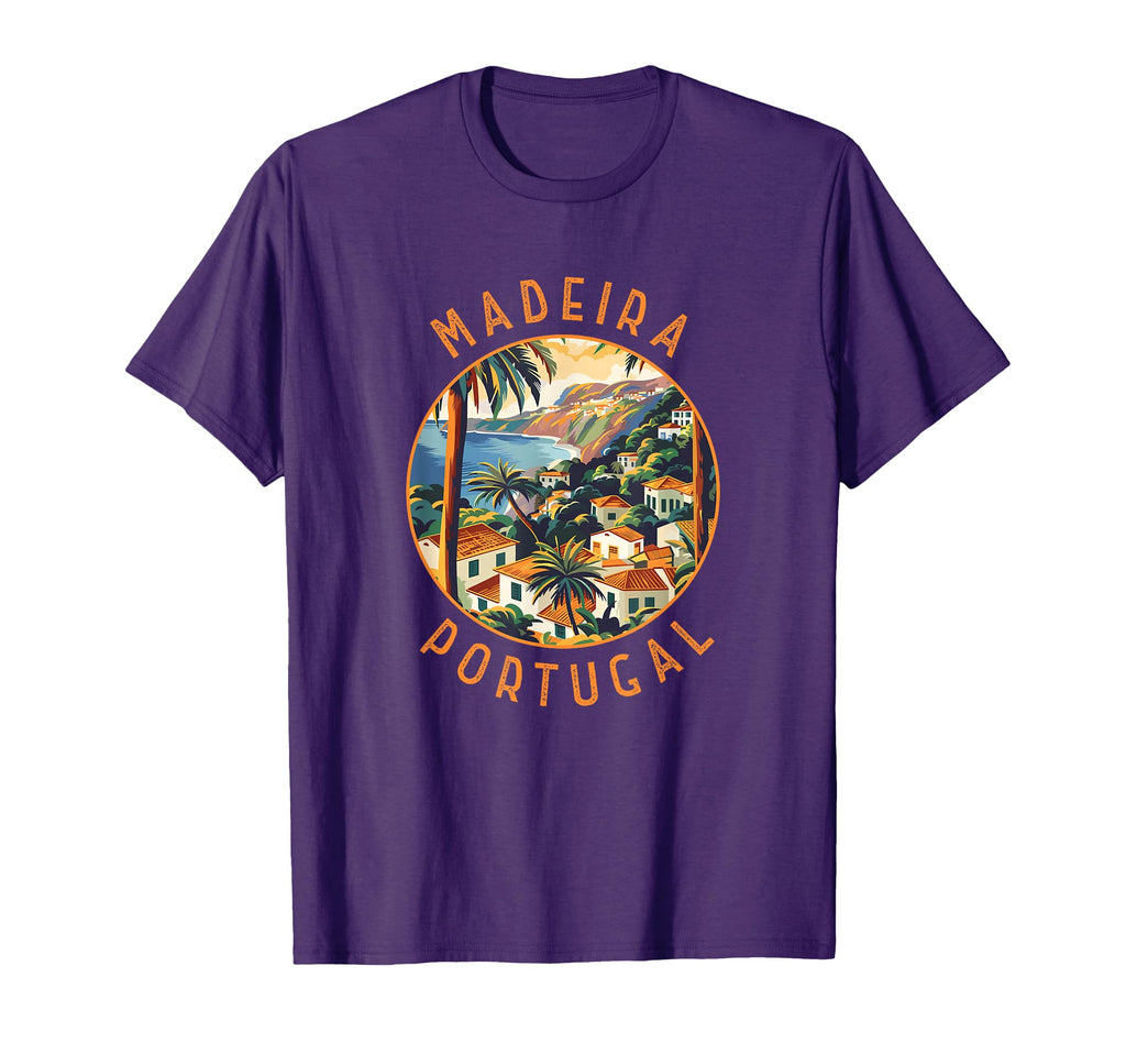 Madeira Portugal Distressed Circle T-Shirt - Aesthetic Graphic Unisex - T-Shirt, Sweatshirt, Hoodie