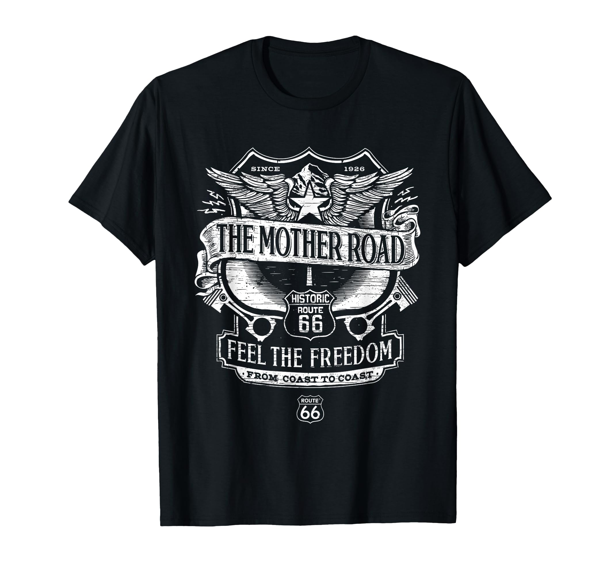 Route 66 Mother Road Crest T-Shirt - Streetwear Style Unisex - T-Shirt, Sweatshirt, Hoodie