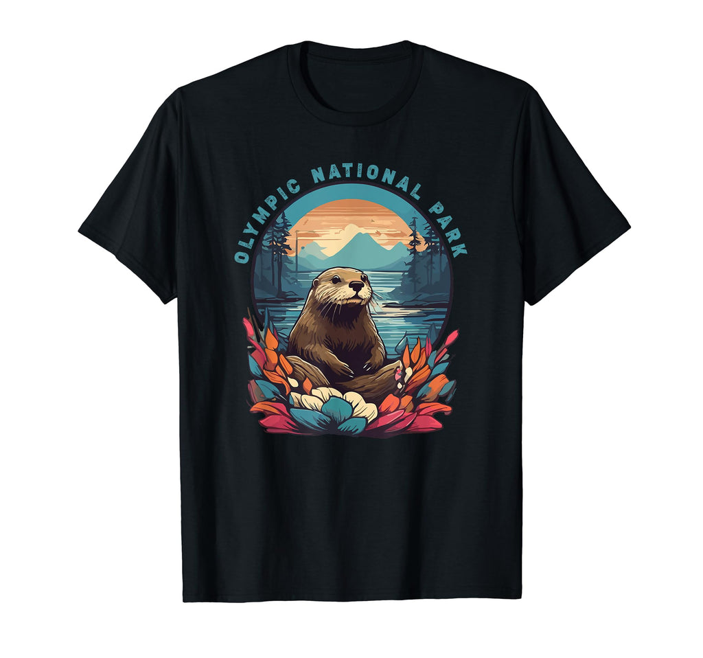 Olympic National Park Otter Lover T-Shirt - Custom Art Print Men Women - T-Shirt, Sweatshirt, Hoodie