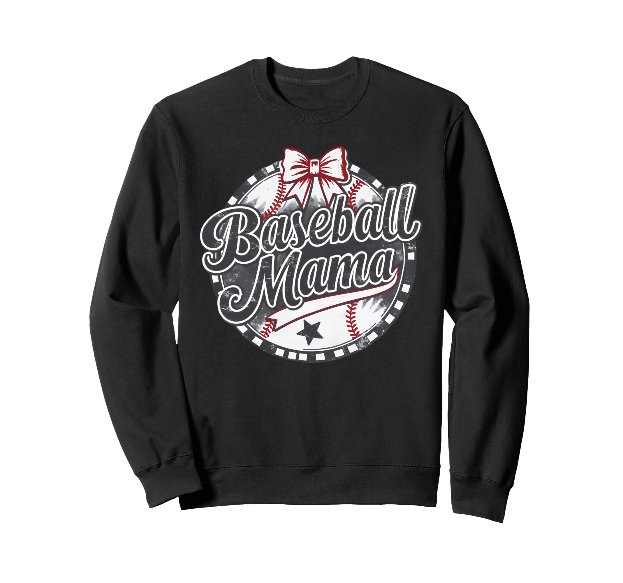 Baseball Mama Baseball Bow Baseball Sweatshirt - Unique Graphic for Adults - T-Shirt, Sweatshirt, Hoodie