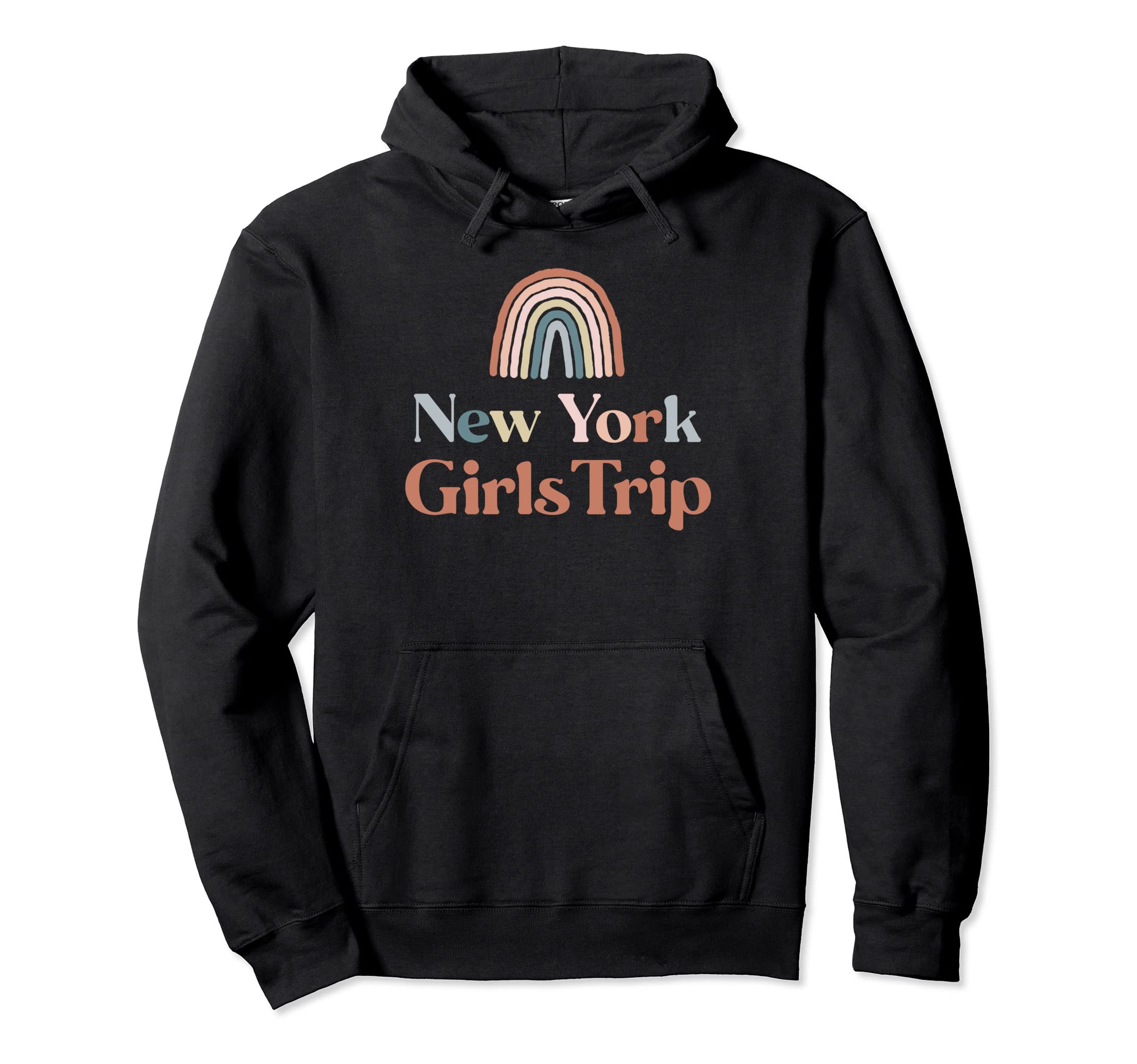 New York Trip Boho Rainbow Group Matching Hoodie - Aesthetic Graphic Unisex - T-Shirt, Sweatshirt, Hoodie