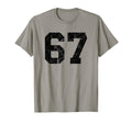 Black Distressed Sport Team Number 67 T-Shirt - Minimalist Print Unisex - T-Shirt, Sweatshirt, Hoodie
