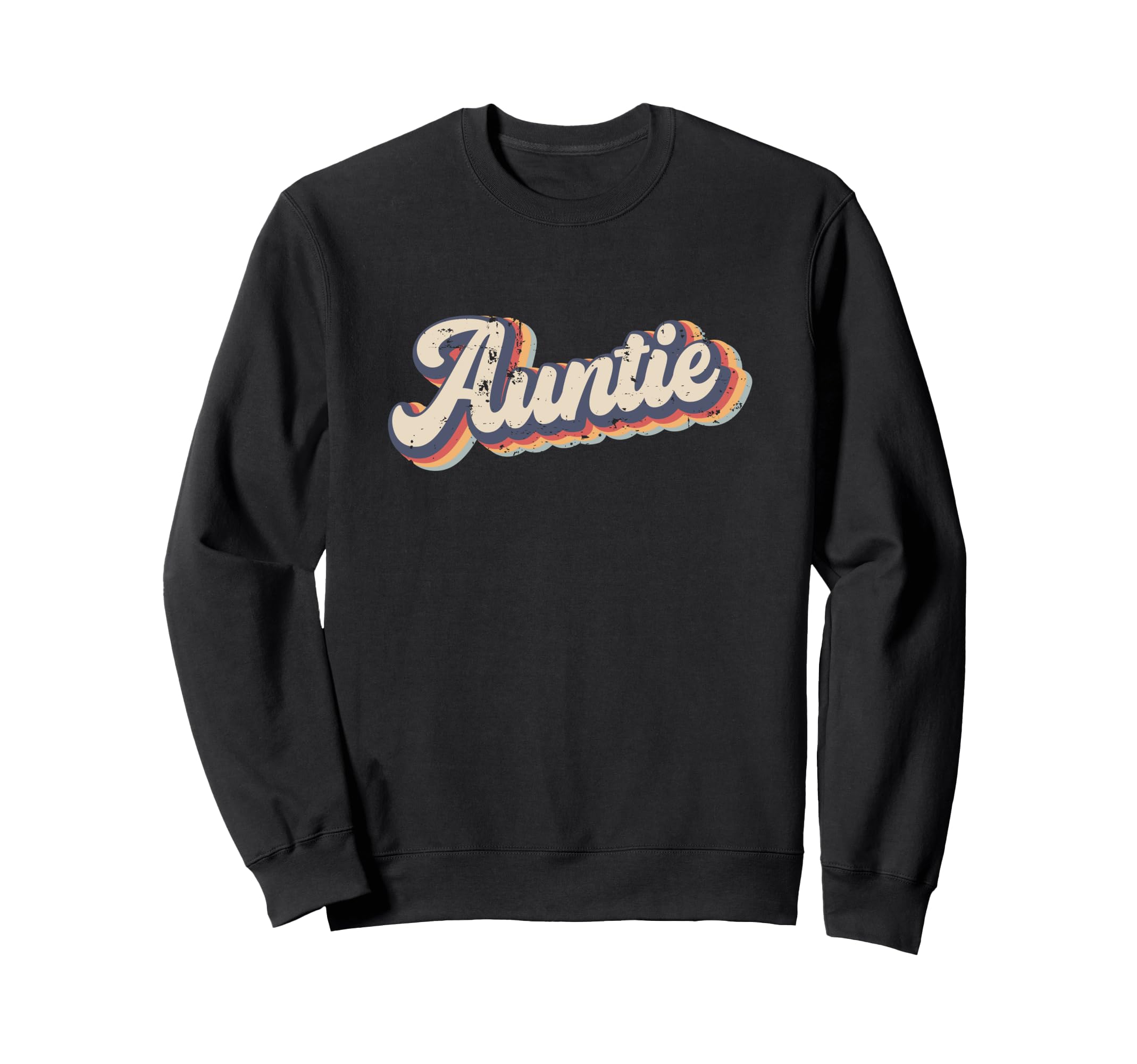 Auntie Rainbow Distressed Sweatshirt - Custom Art Print Men Women - T-Shirt, Sweatshirt, Hoodie