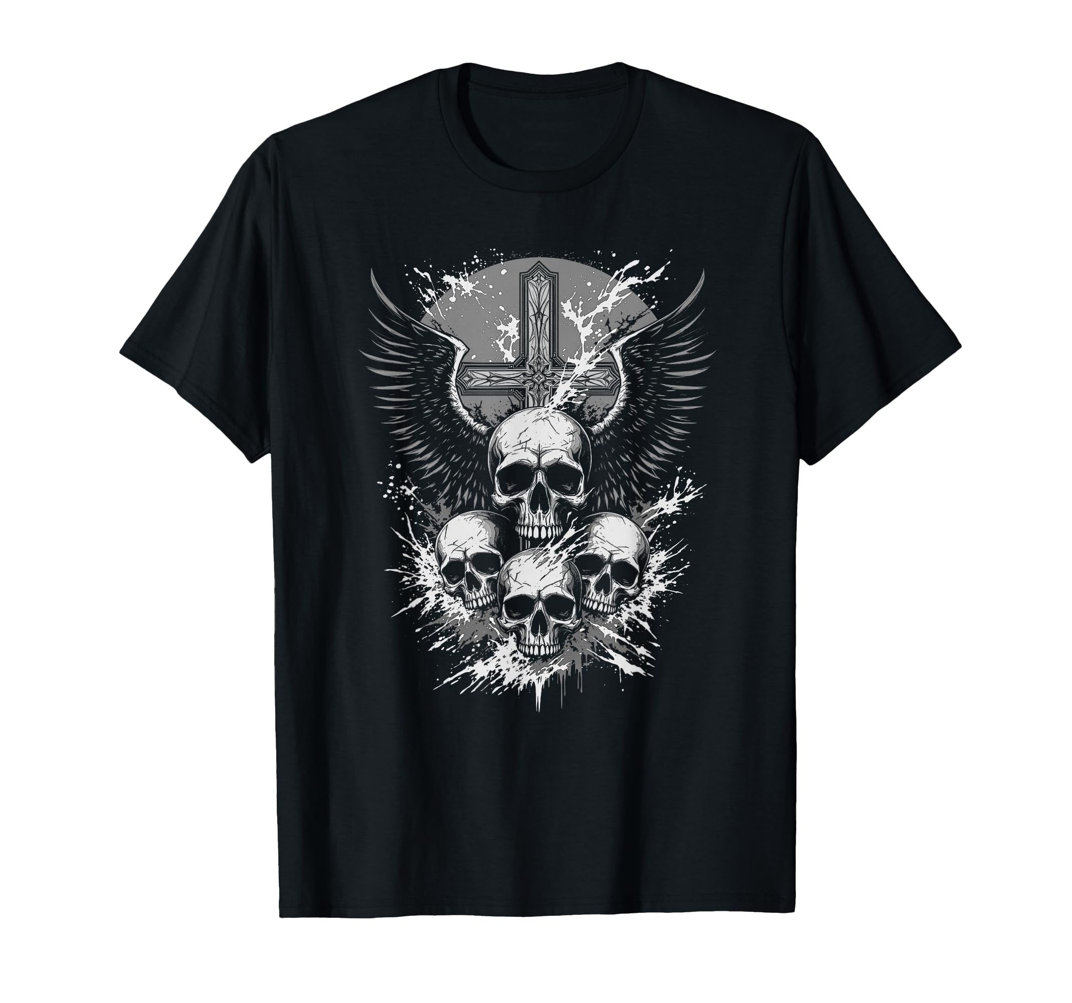 Gothic Skull Cross Art Wings Grunge Punk T-Shirt - Streetwear Style Unisex - T-Shirt, Sweatshirt, Hoodie