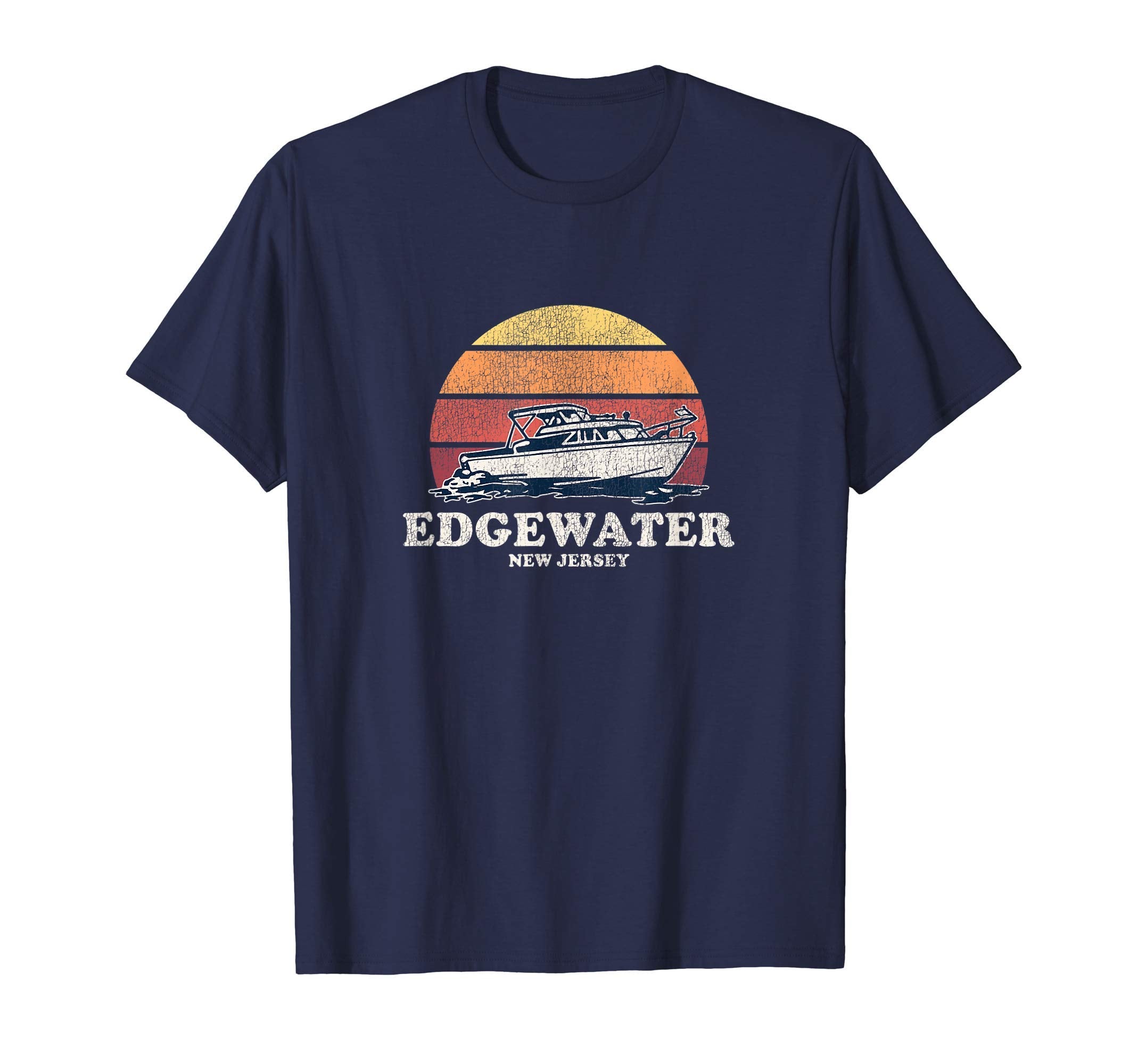 Edgewater Nj Boating 70S Boat T-Shirt - Unique Graphic for Adults - T-Shirt, Sweatshirt, Hoodie