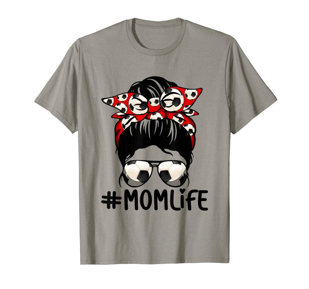 Soccer Messy Bun Proud Mom Baseball T-Shirt - Aesthetic Graphic Men Women - T-Shirt, Sweatshirt, Hoodie
