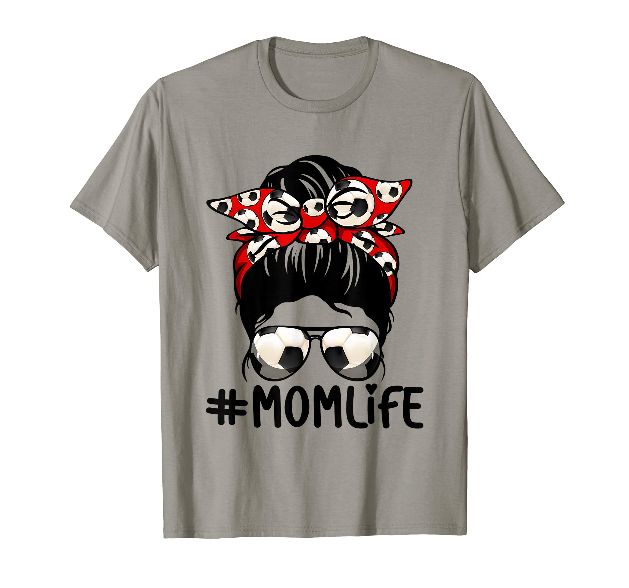 Soccer Messy Bun Proud Mom Baseball T-Shirt - Aesthetic Graphic Men Women - T-Shirt, Sweatshirt, Hoodie