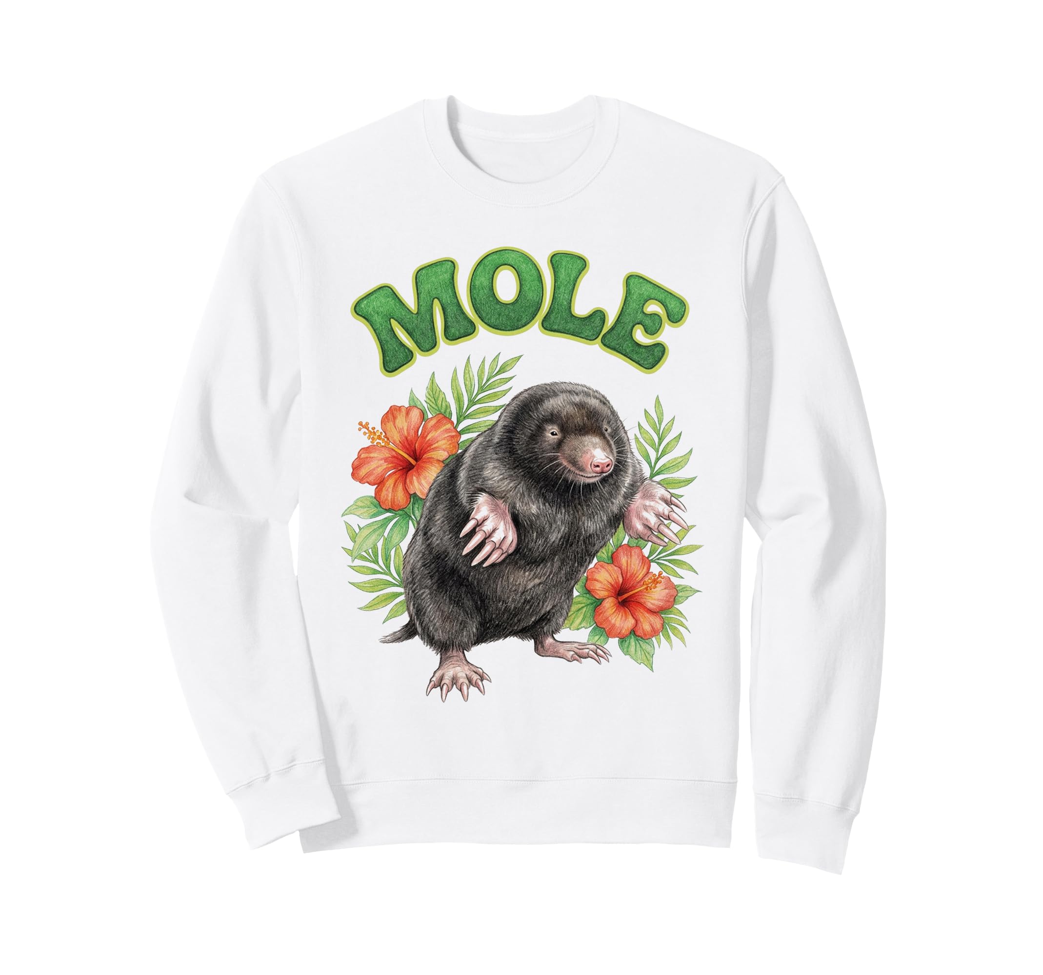 Mole Groovy Floral Mole Watercolor Sweatshirt - Trendy Graphic Men Women - T-Shirt, Sweatshirt, Hoodie