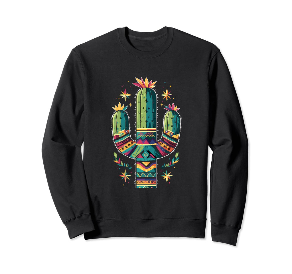 Cactus Serape Succulent Plant Sweatshirt - Casual Everyday Wear Men Women - T-Shirt, Sweatshirt, Hoodie