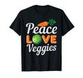 Peace Love Veggies Vegetarian Vegan Gift T-Shirt - Custom Art Print Unisex - T-Shirt, Sweatshirt, Hoodie