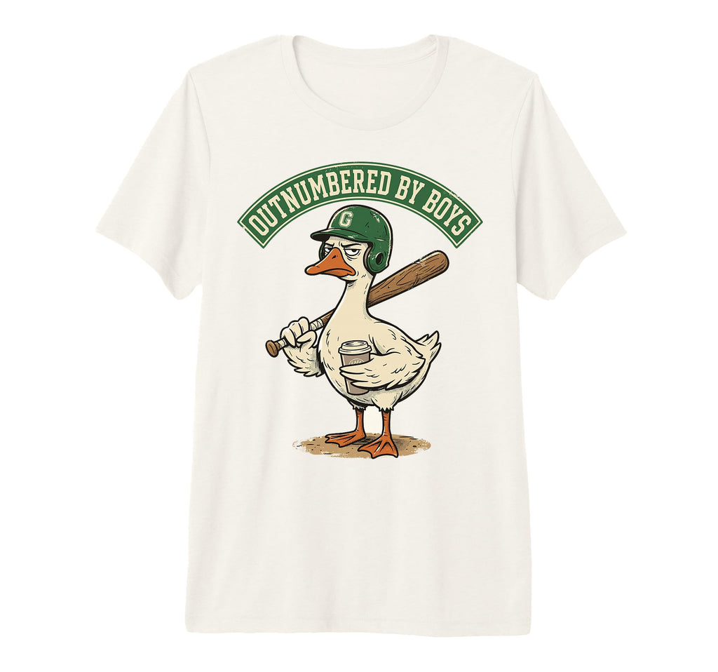 Outnumbered Mom Goose Baseball Mama T-Shirt - Novelty Apparel for Adults - T-Shirt, Sweatshirt, Hoodie
