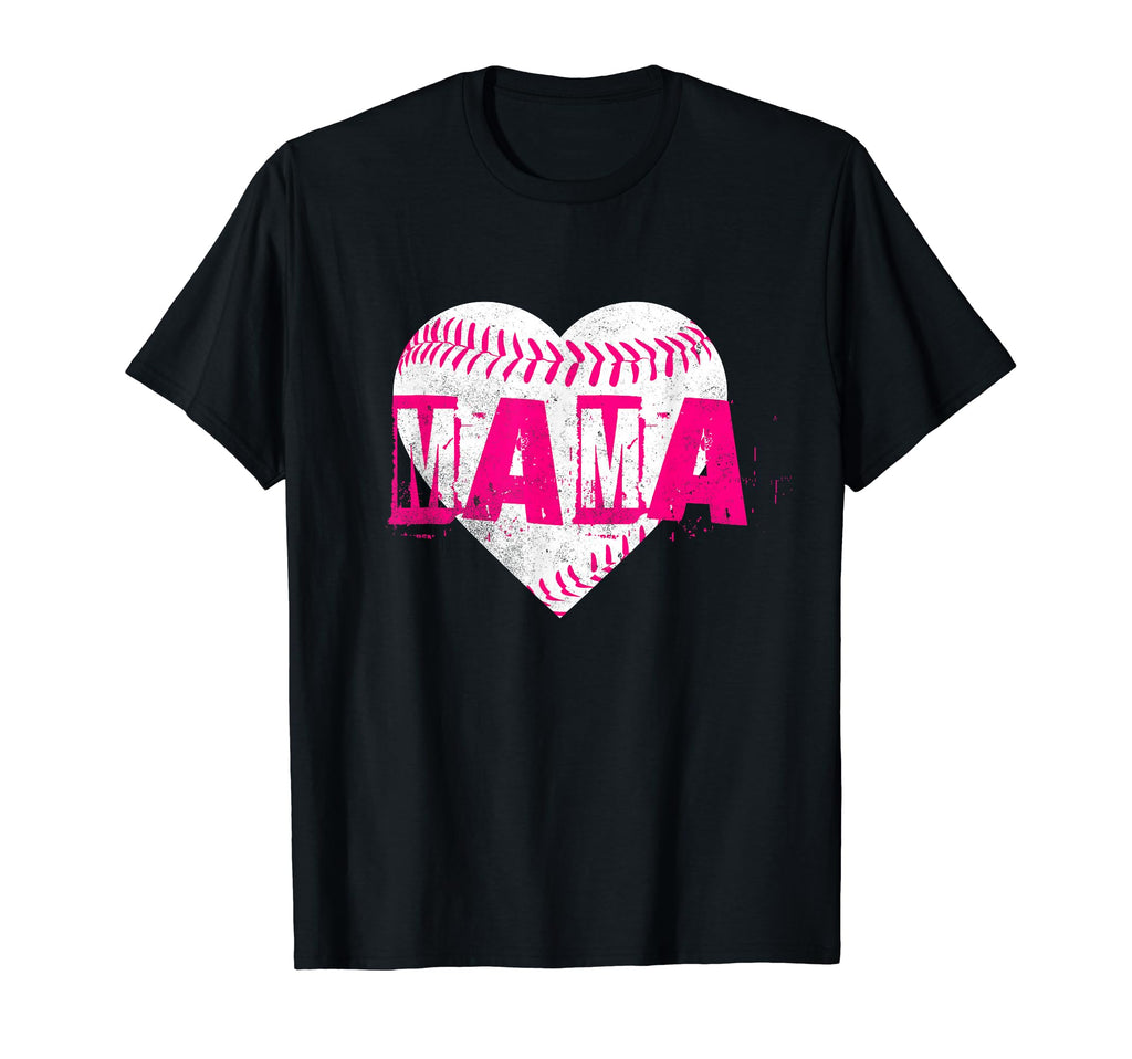 Baseball Mama Heart Baseball T-Shirt - Streetwear Style for Adults - T-Shirt, Sweatshirt, Hoodie