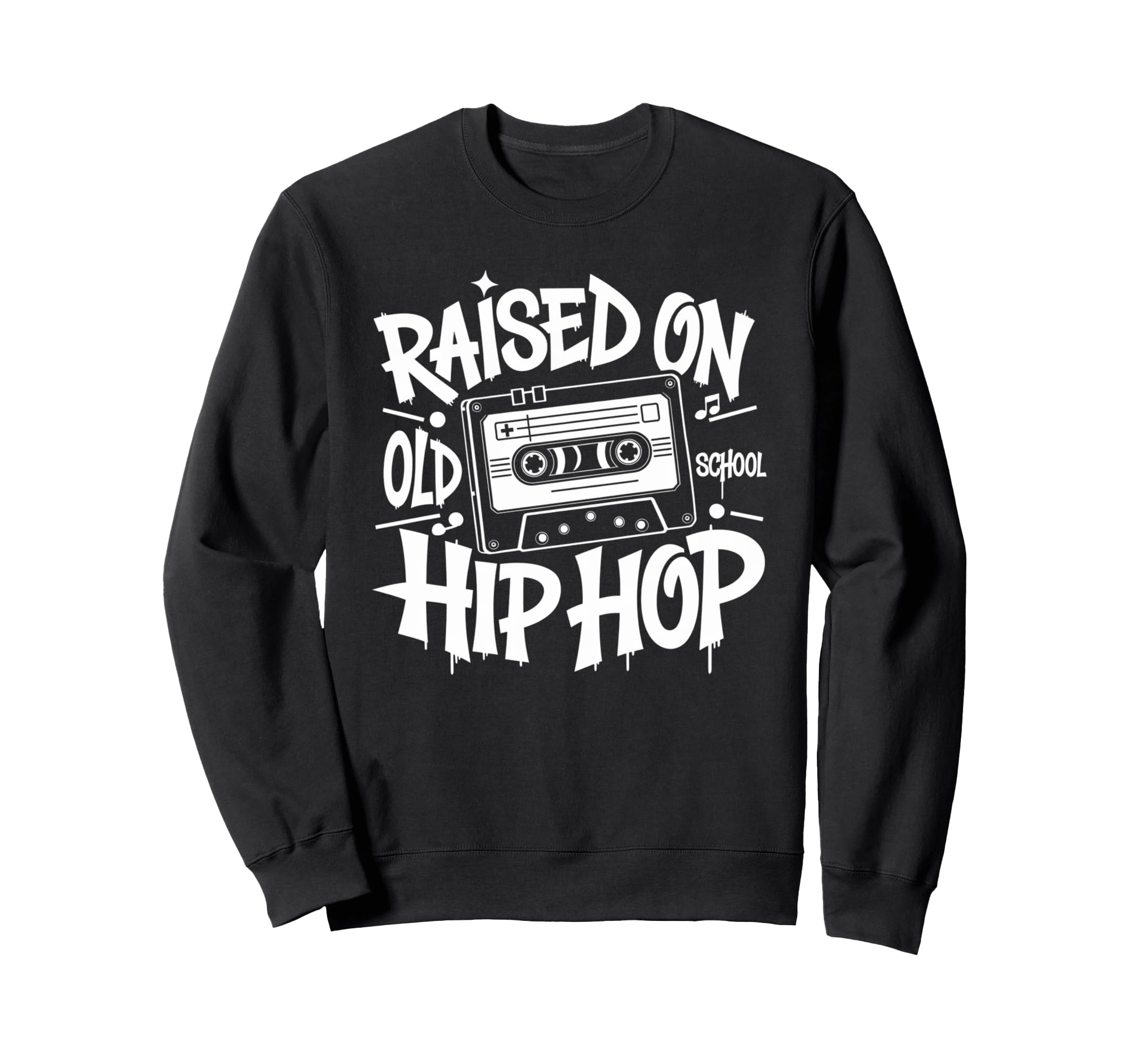 Raised Old School Hip Hop Cassette Sweatshirt - Aesthetic Graphic Unisex - T-Shirt, Sweatshirt, Hoodie