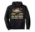Glacier National Park Montana Outdoor Hoodie - Minimalist Print Unisex - T-Shirt, Sweatshirt, Hoodie