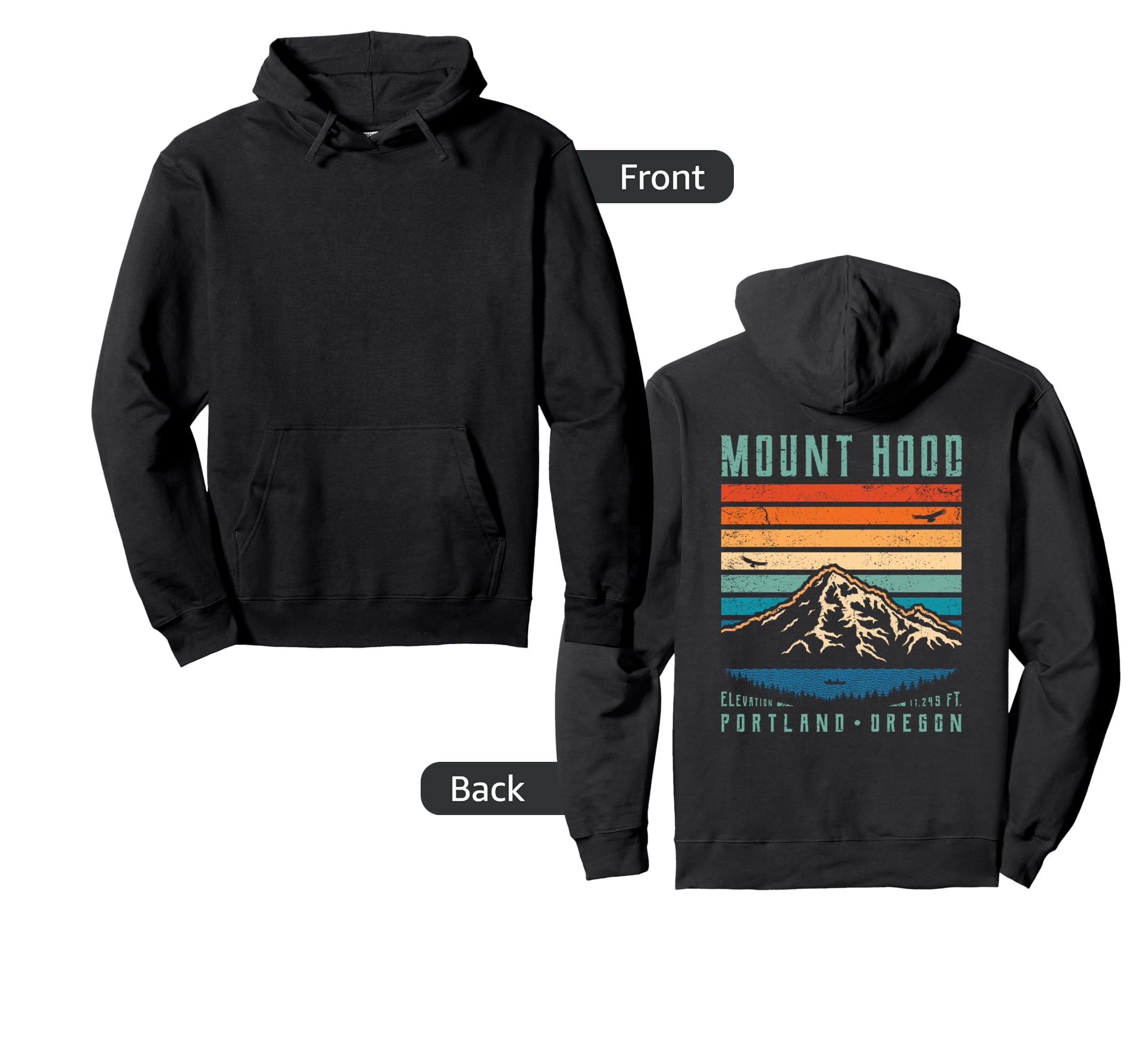 Mt Hood Portland Oregon Mountain Hoodie - Casual Everyday Wear Men Women - T-Shirt, Sweatshirt, Hoodie