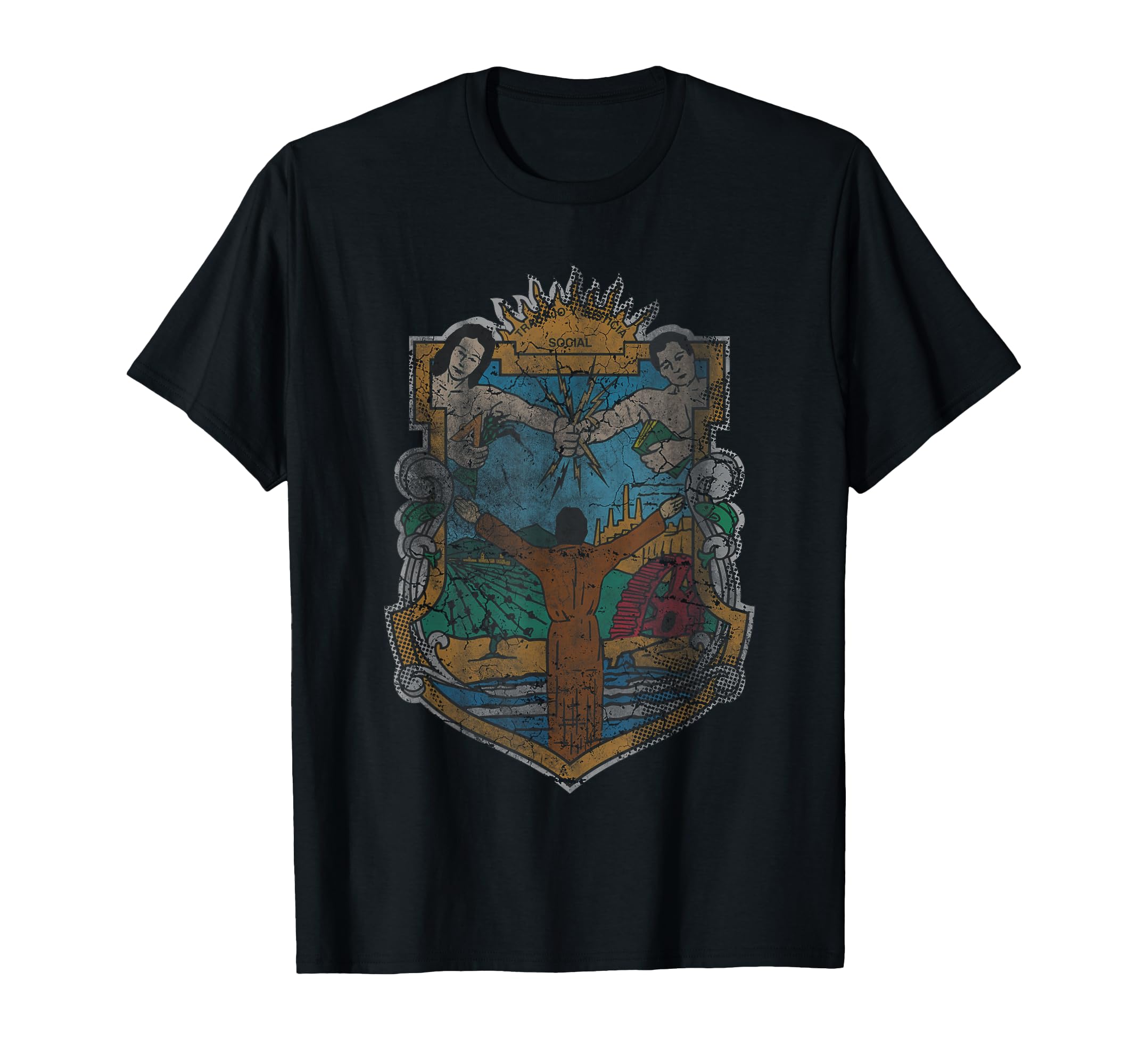 Baja California Coat Arms Distressed T-Shirt - Graphic Print for Adults - T-Shirt, Sweatshirt, Hoodie