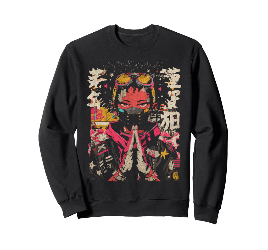 Japanese Streetwear Afro Cyberpunk Y2K Sweatshirt - Novelty Apparel Unisex - T-Shirt, Sweatshirt, Hoodie